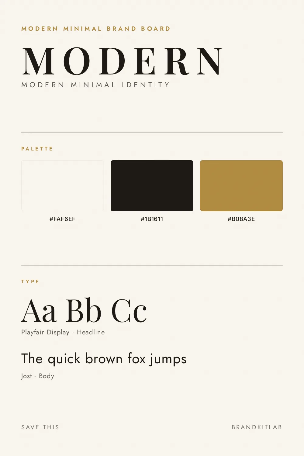 Modern Minimal Brand Board preview