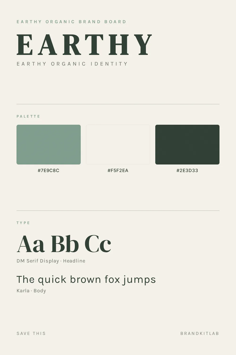 Earthy Organic Brand Board preview