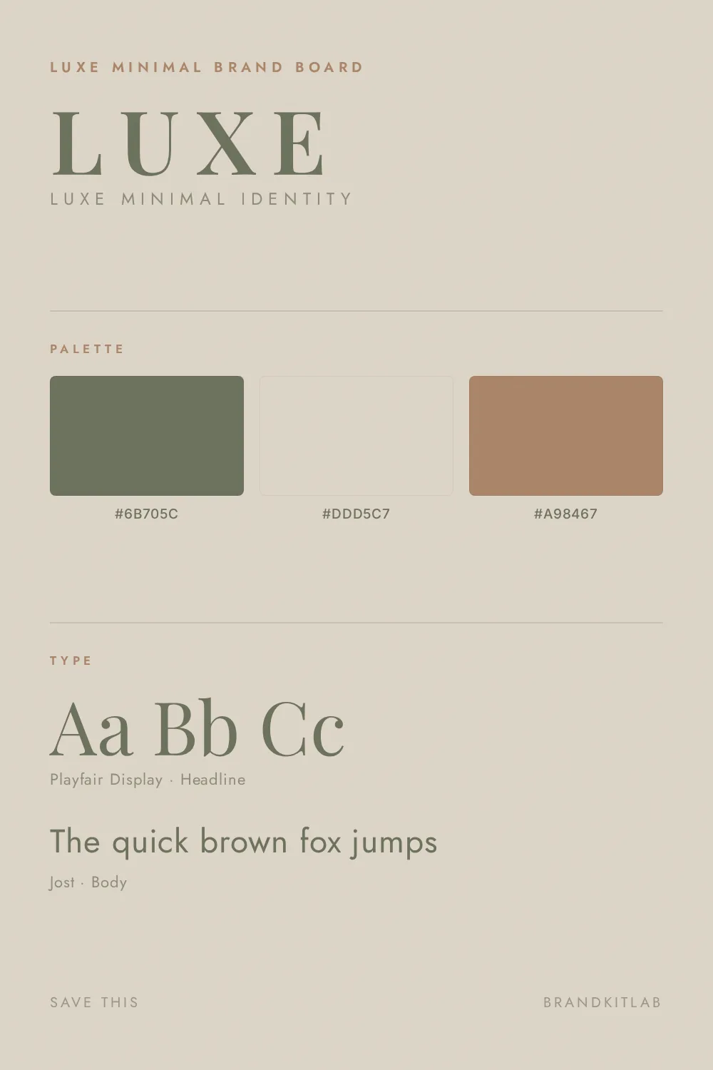 Luxe Minimal Brand Board preview
