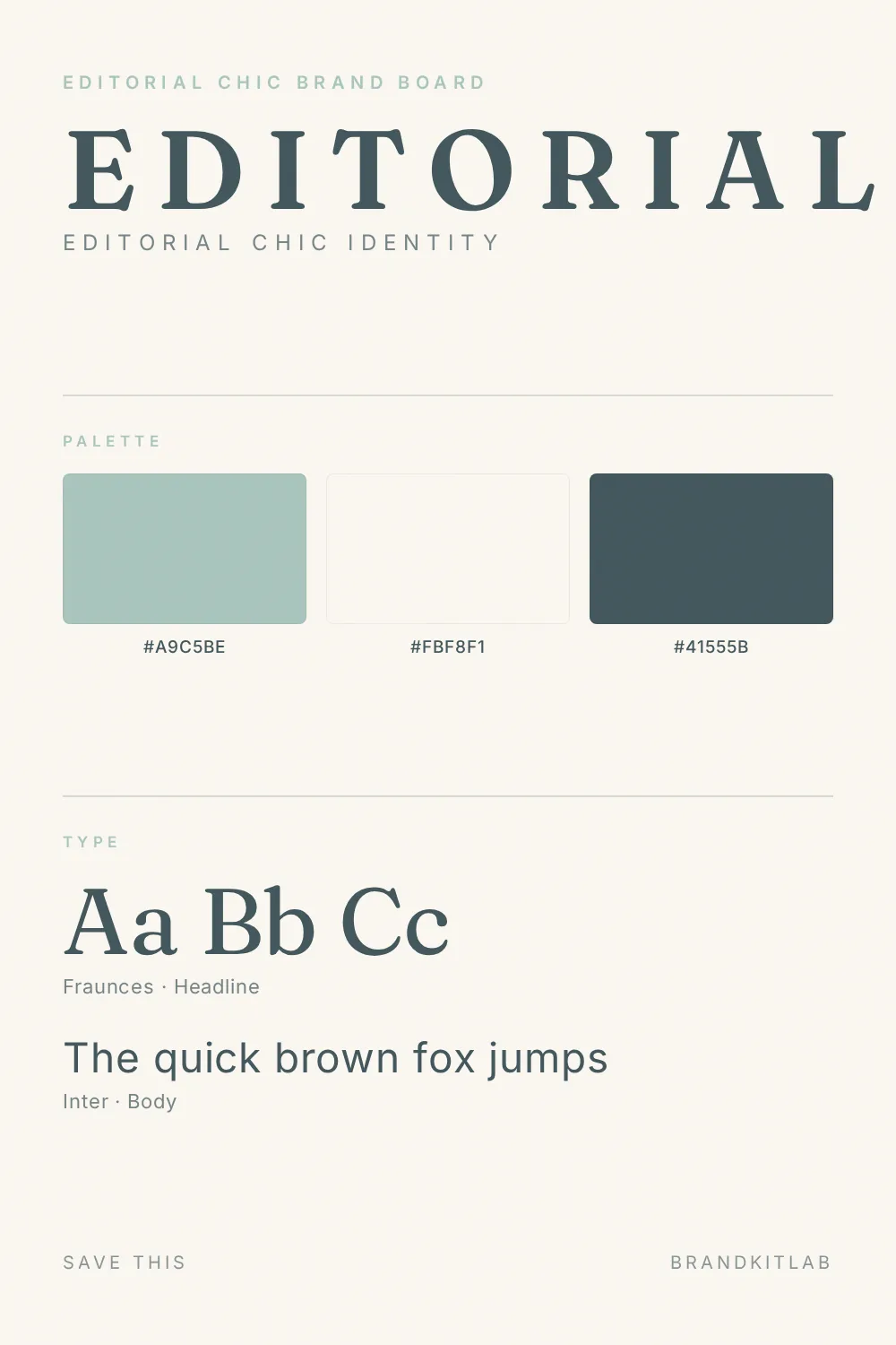 Editorial Chic Brand Board preview