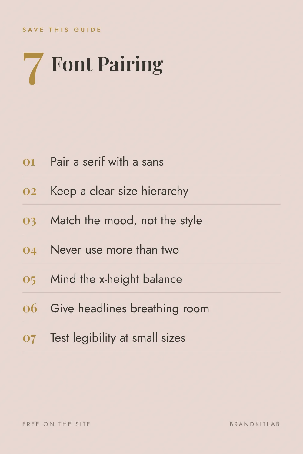 Font Pairing Rules