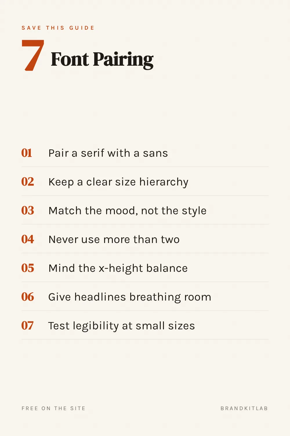 Font Pairing Rules