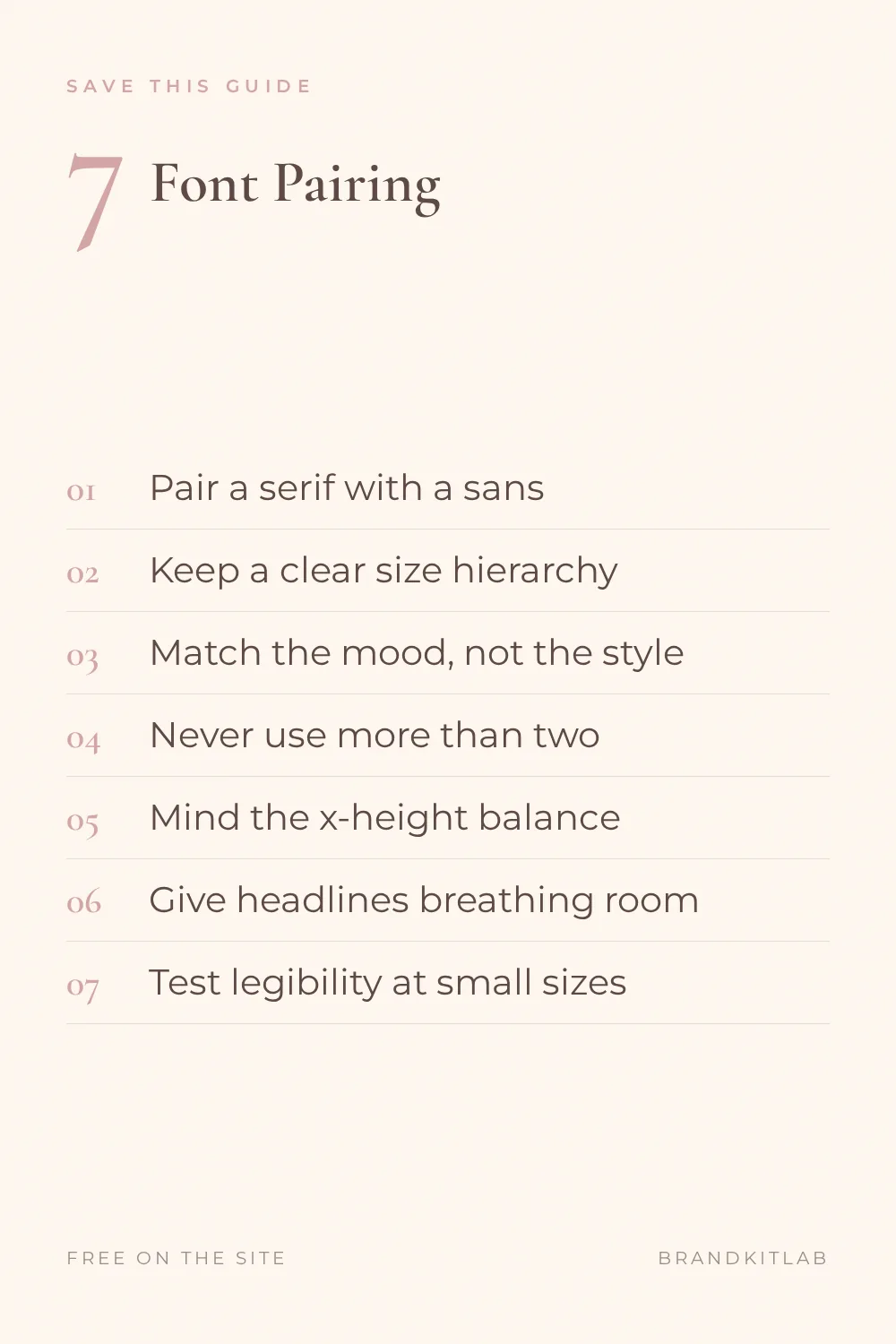 Font Pairing Rules