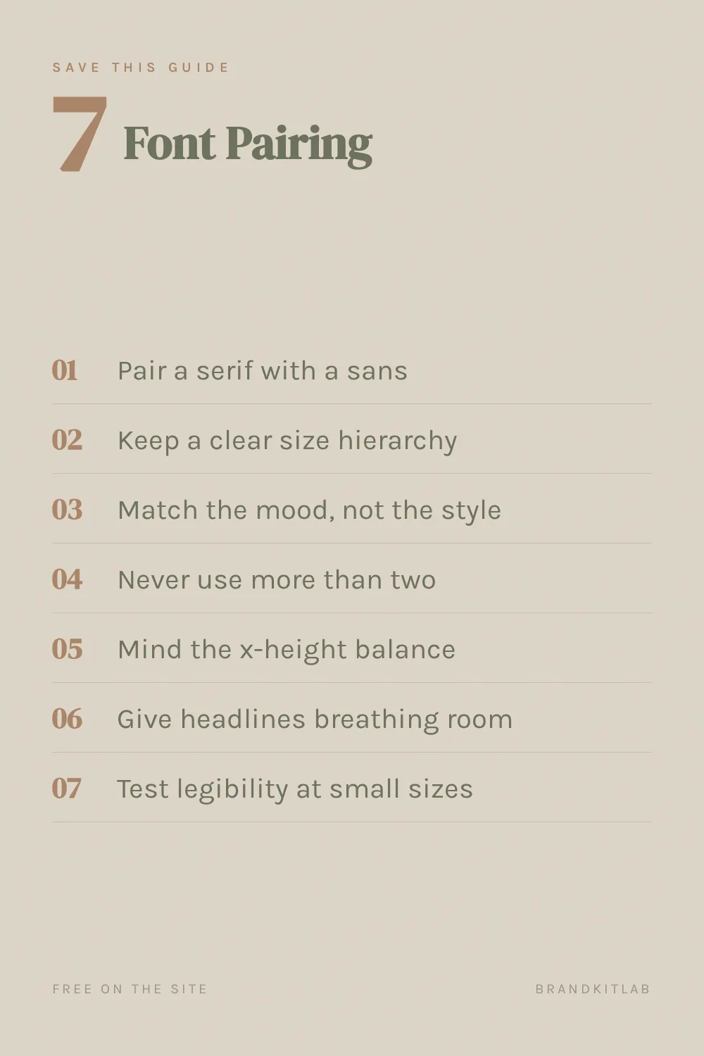 Font Pairing Rules