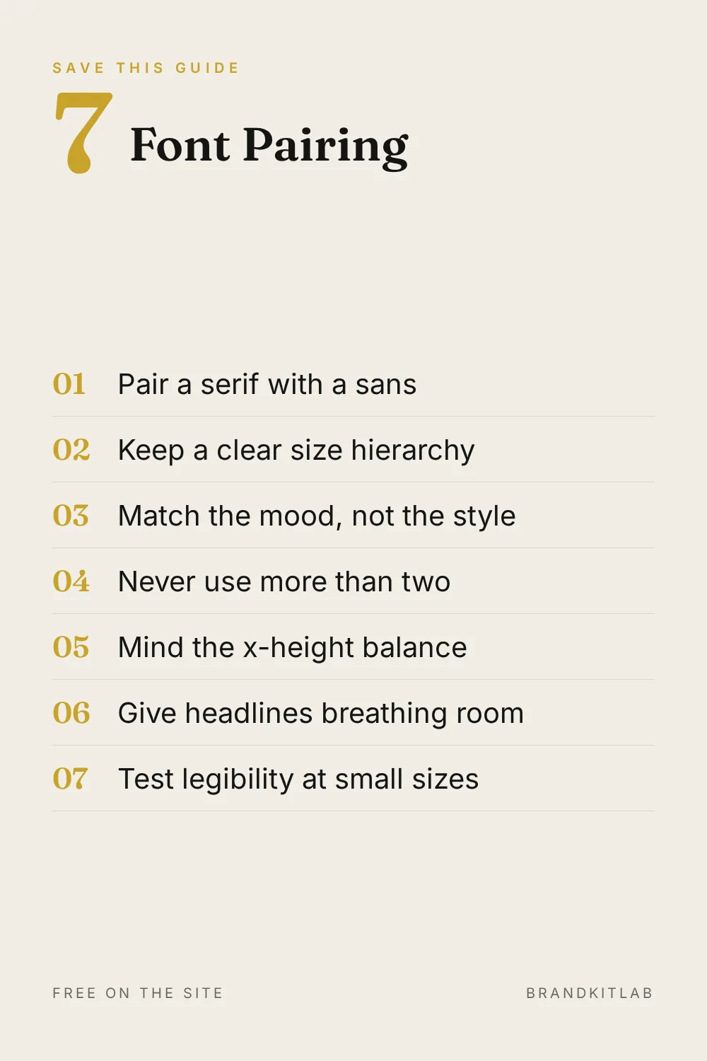 Font Pairing Rules