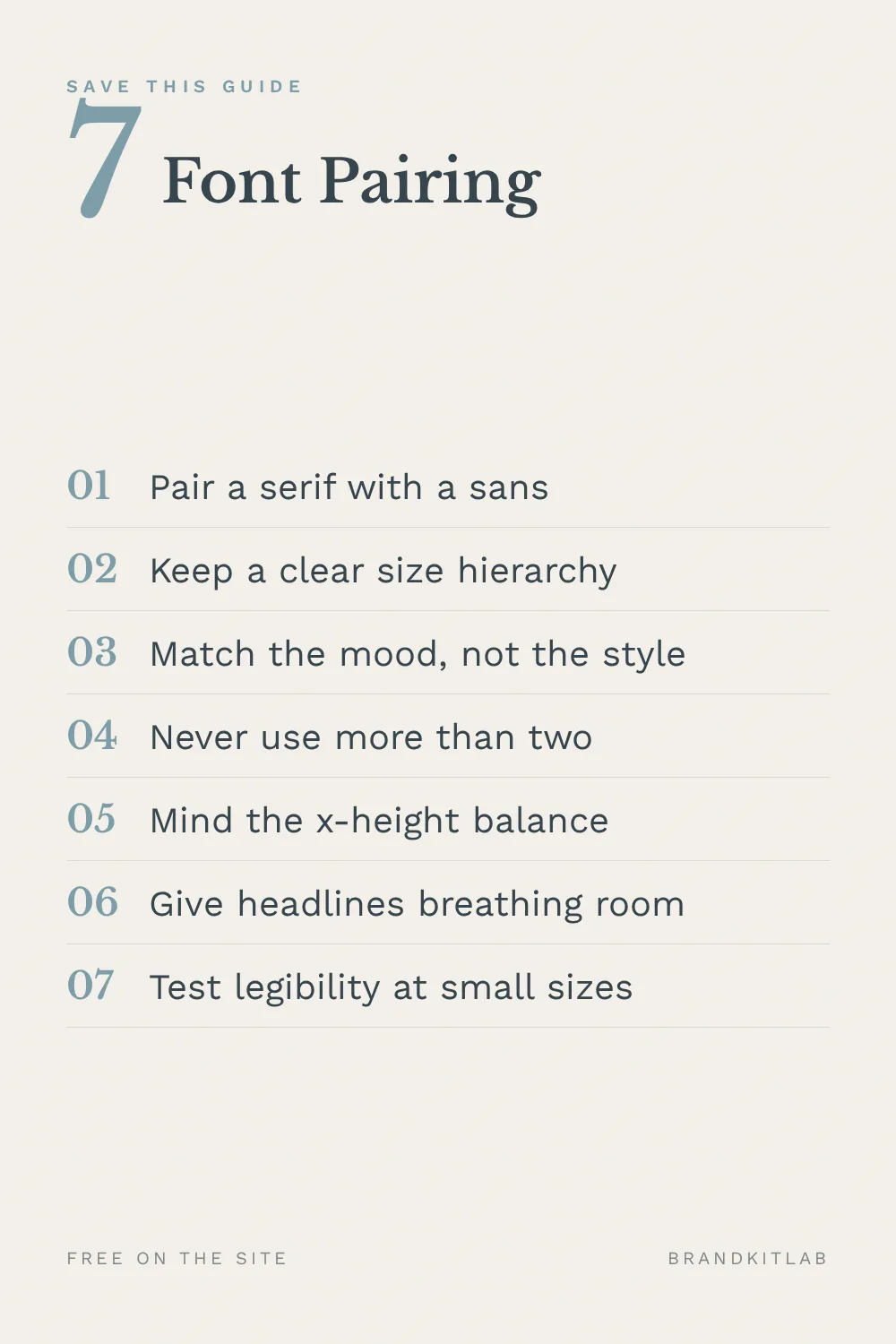 Font Pairing Rules