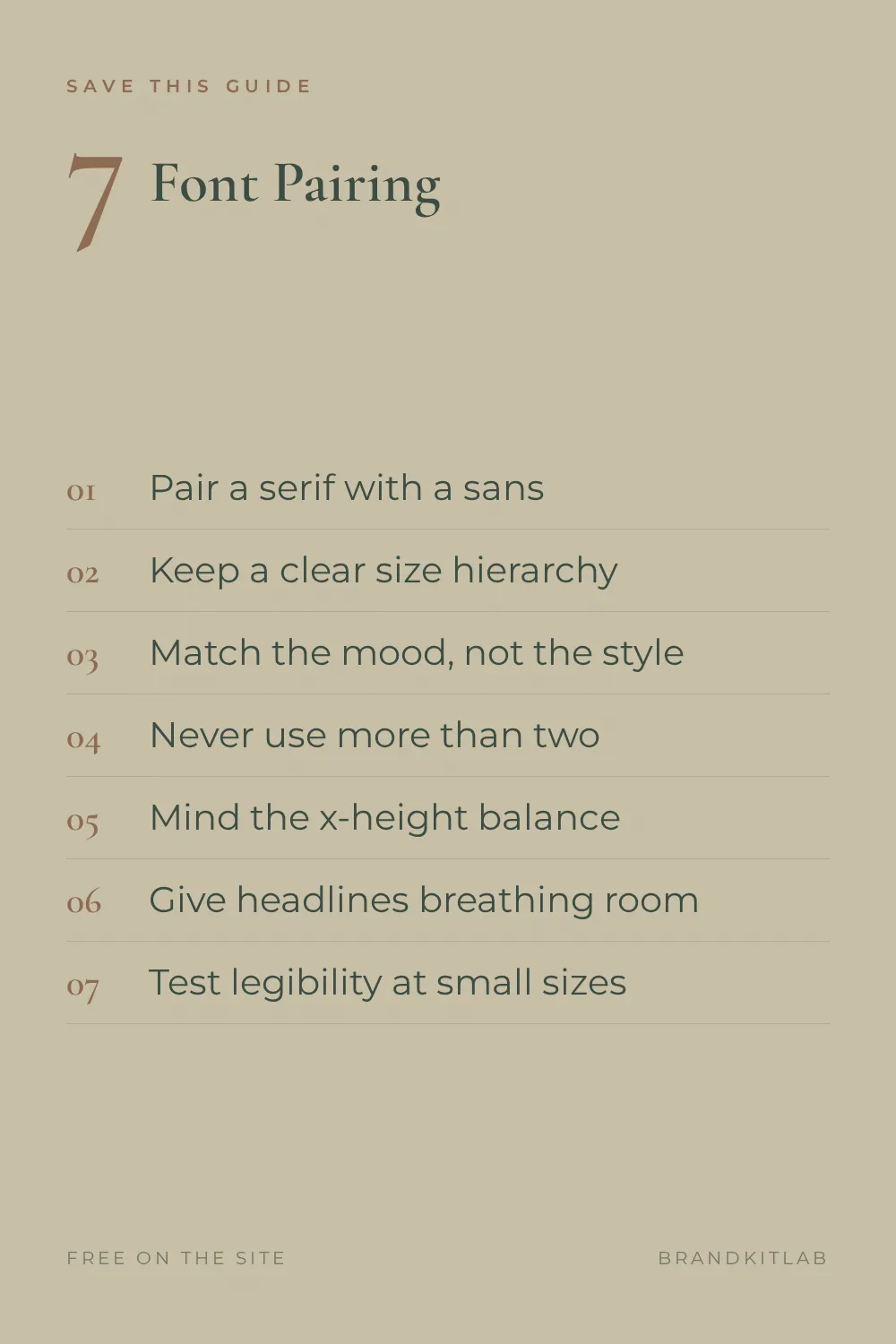 Font Pairing Rules
