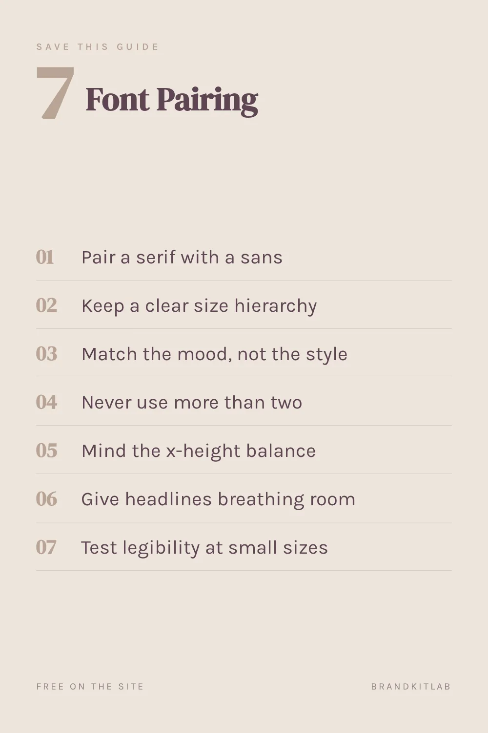 Font Pairing Rules
