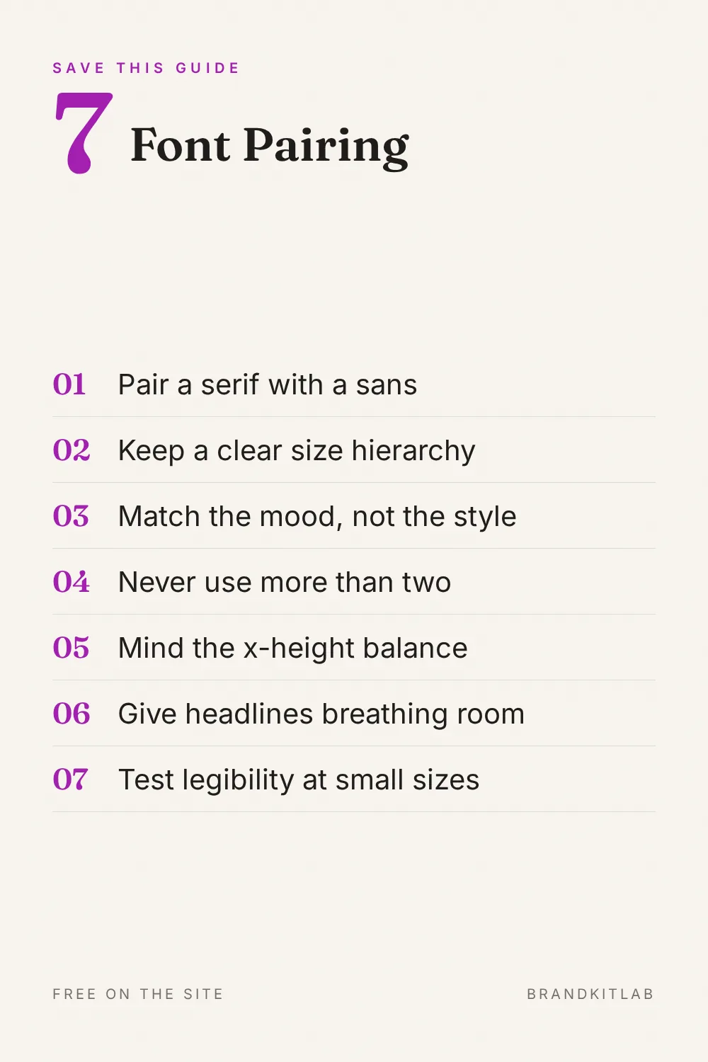 Font Pairing Rules