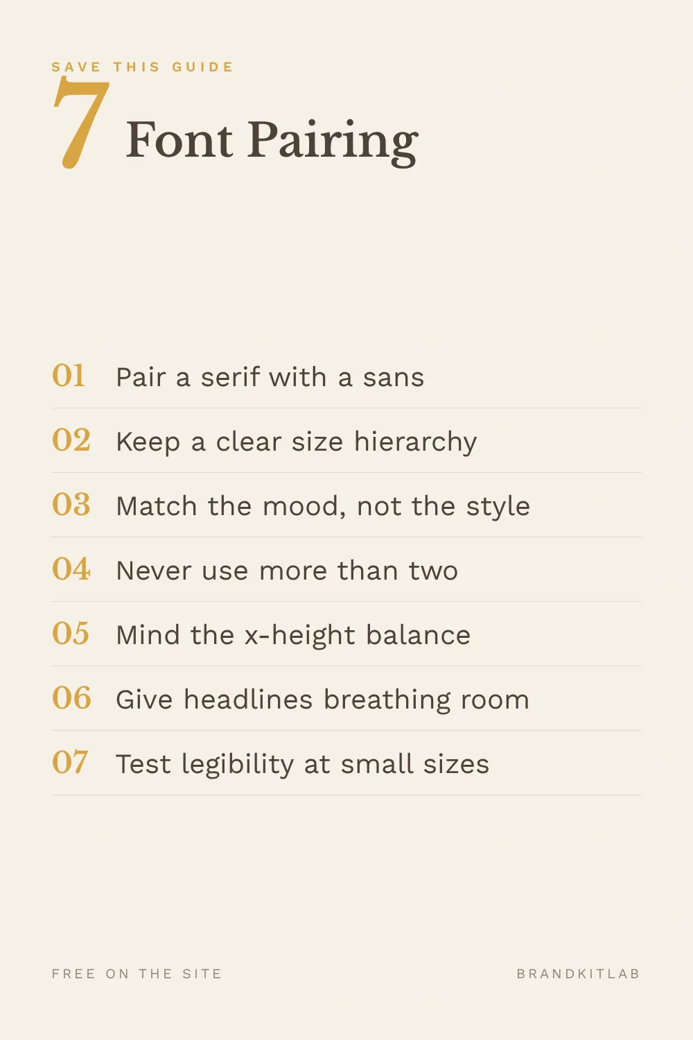 Font Pairing Rules