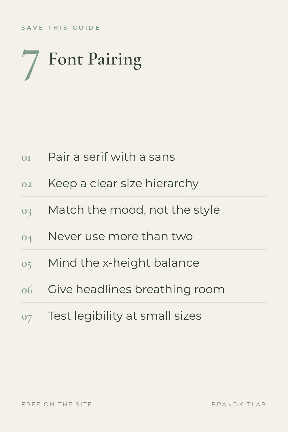 Font Pairing Rules