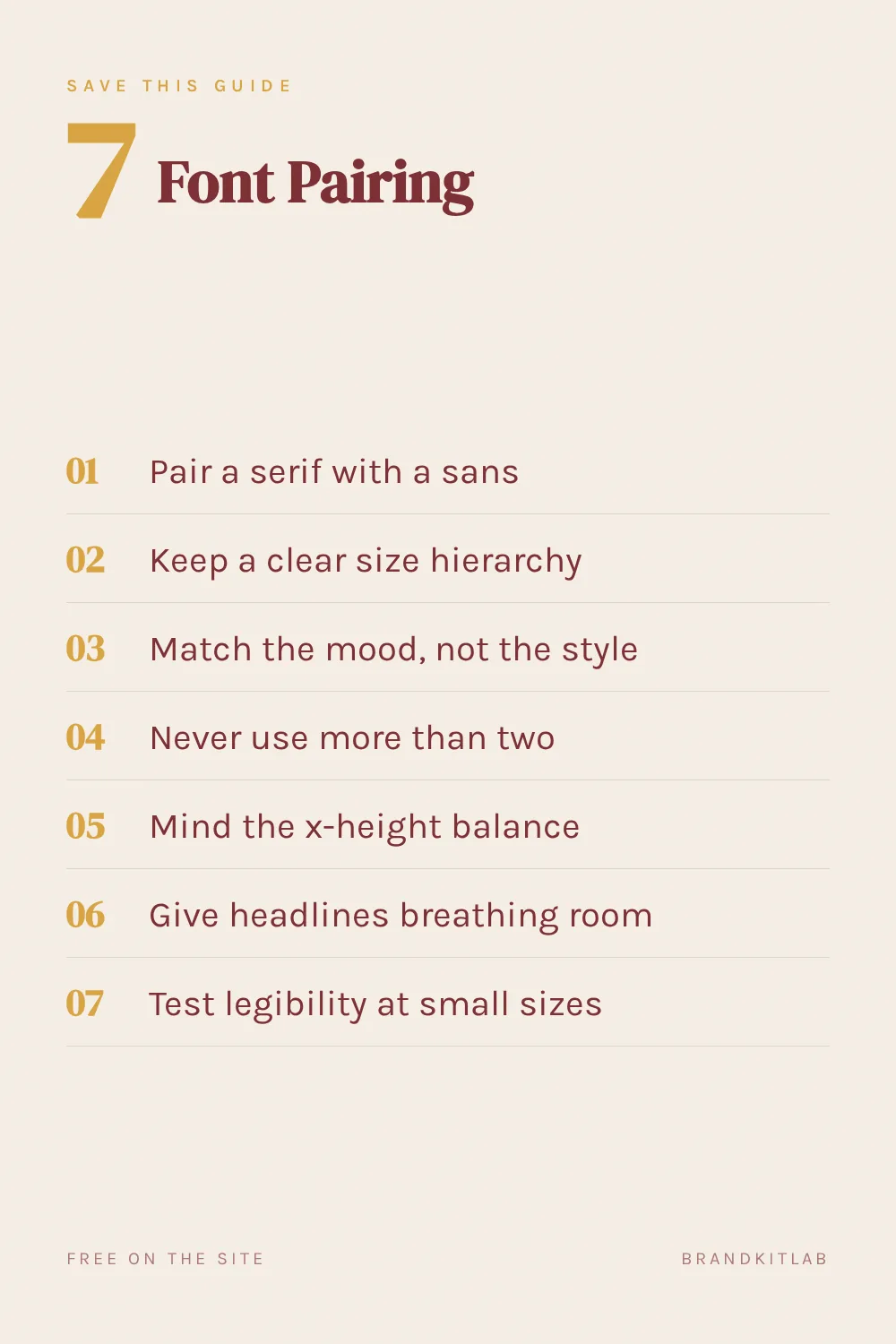 Font Pairing Rules