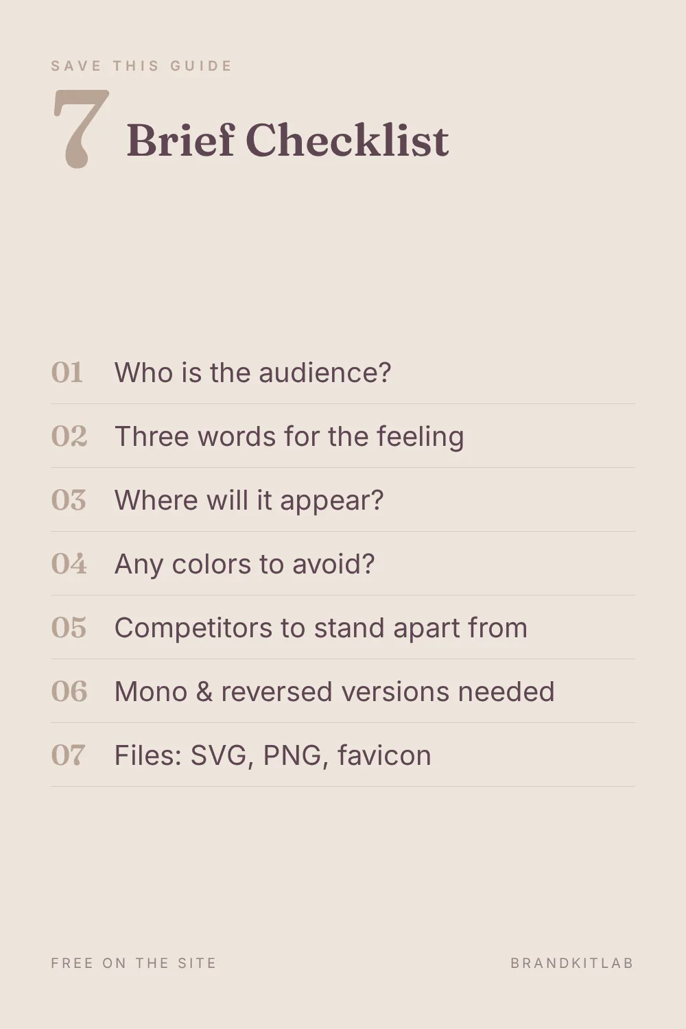 Logo Brief Checklist