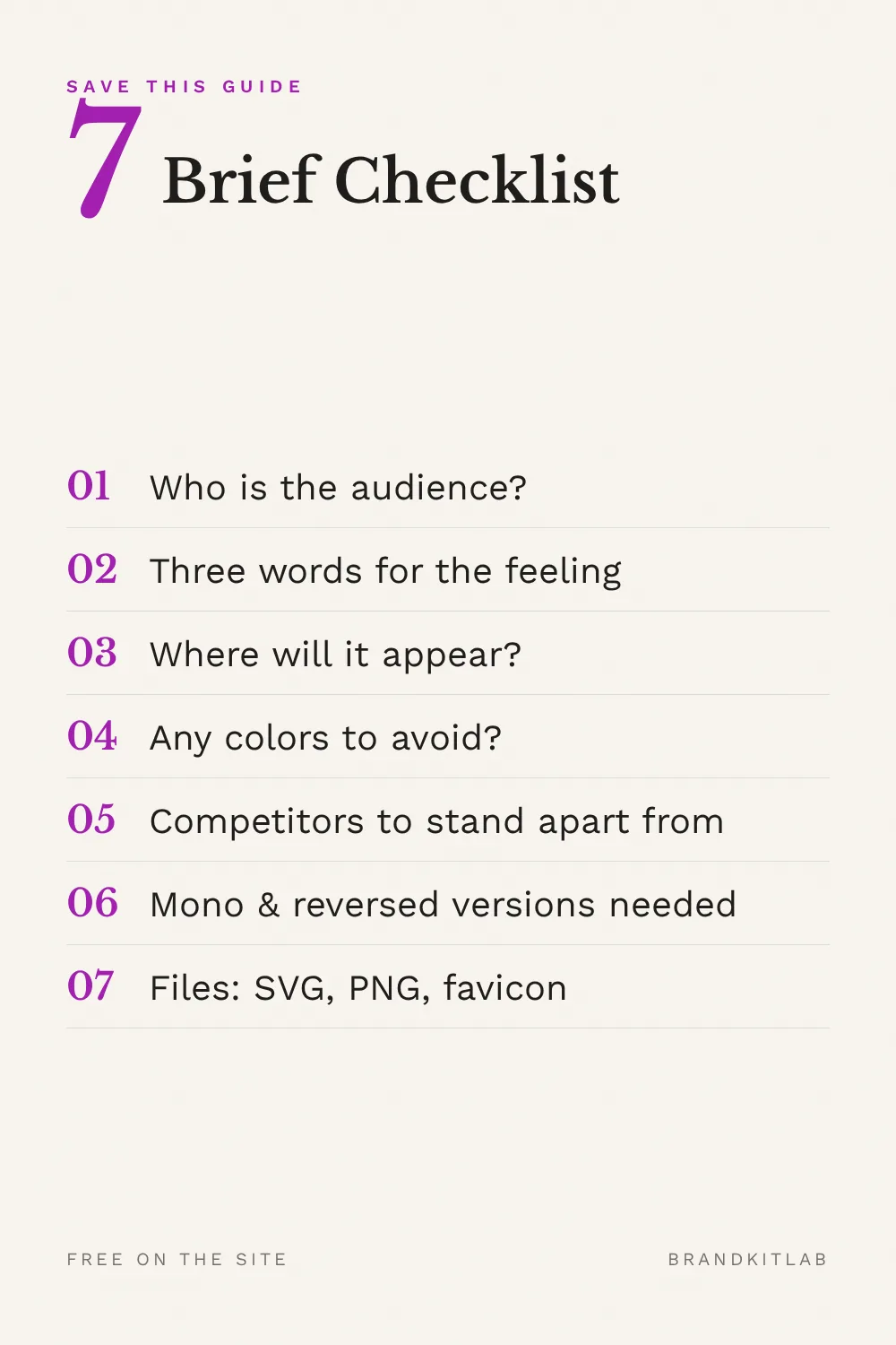 Logo Brief Checklist