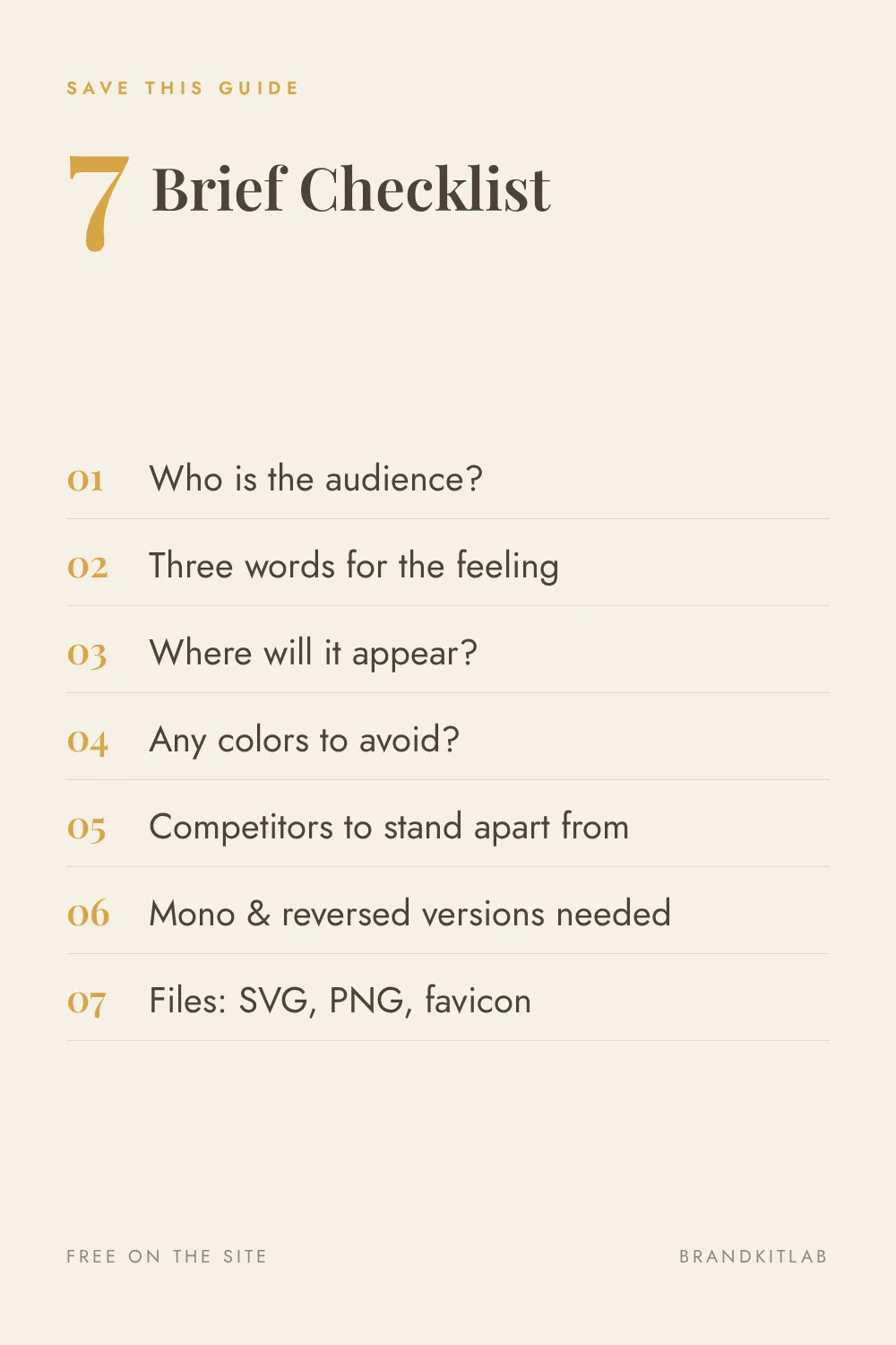 Logo Brief Checklist