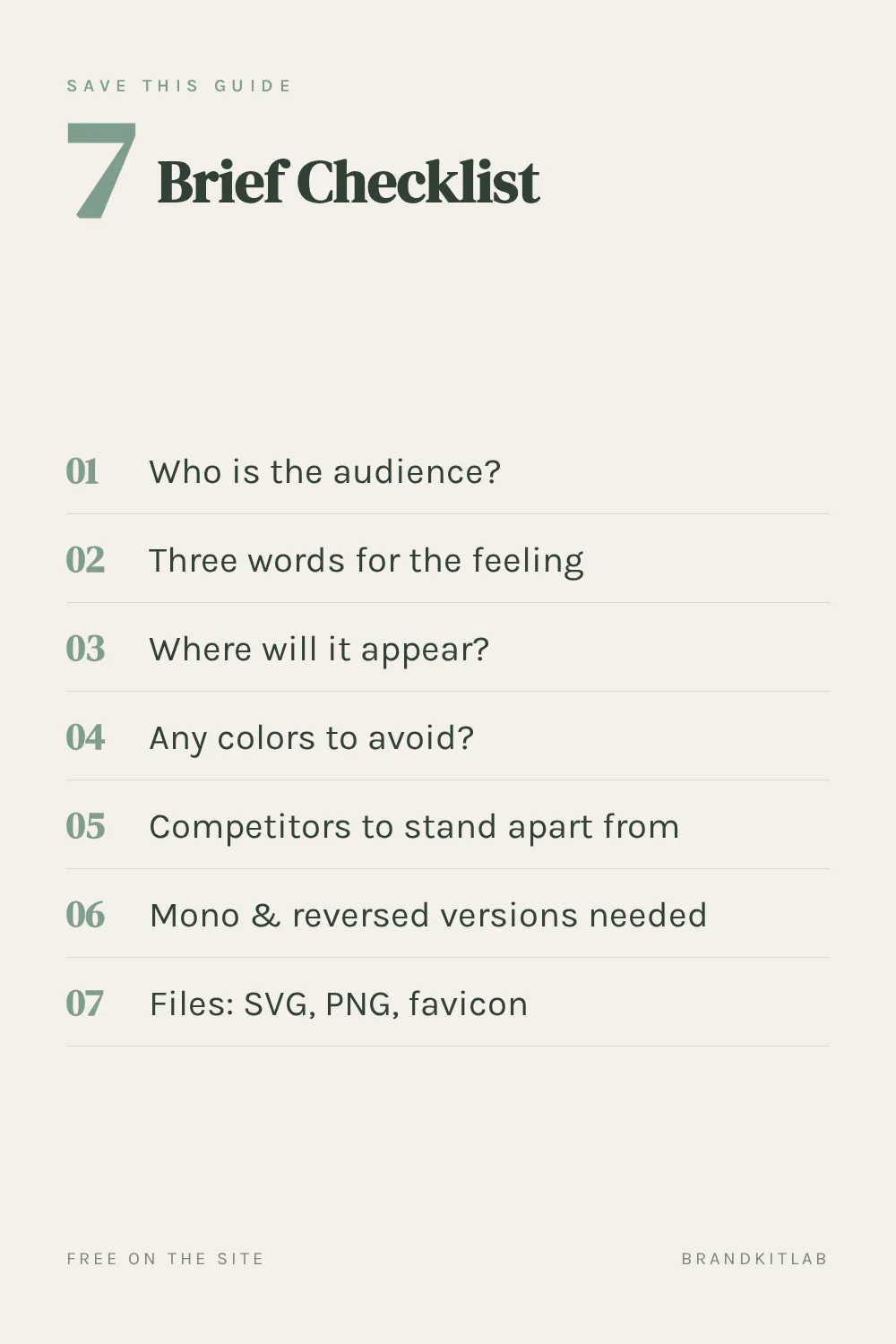 Logo Brief Checklist