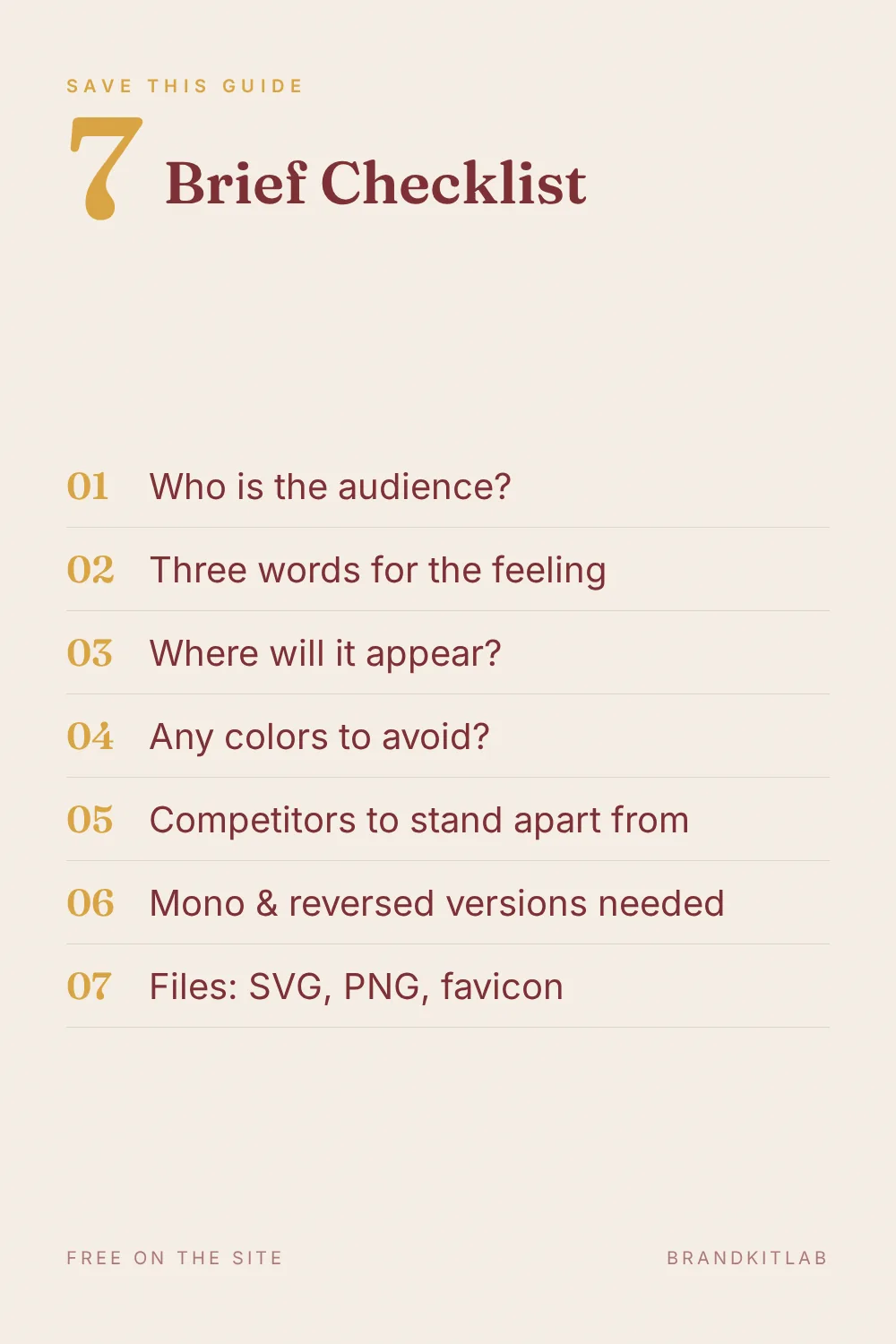 Logo Brief Checklist
