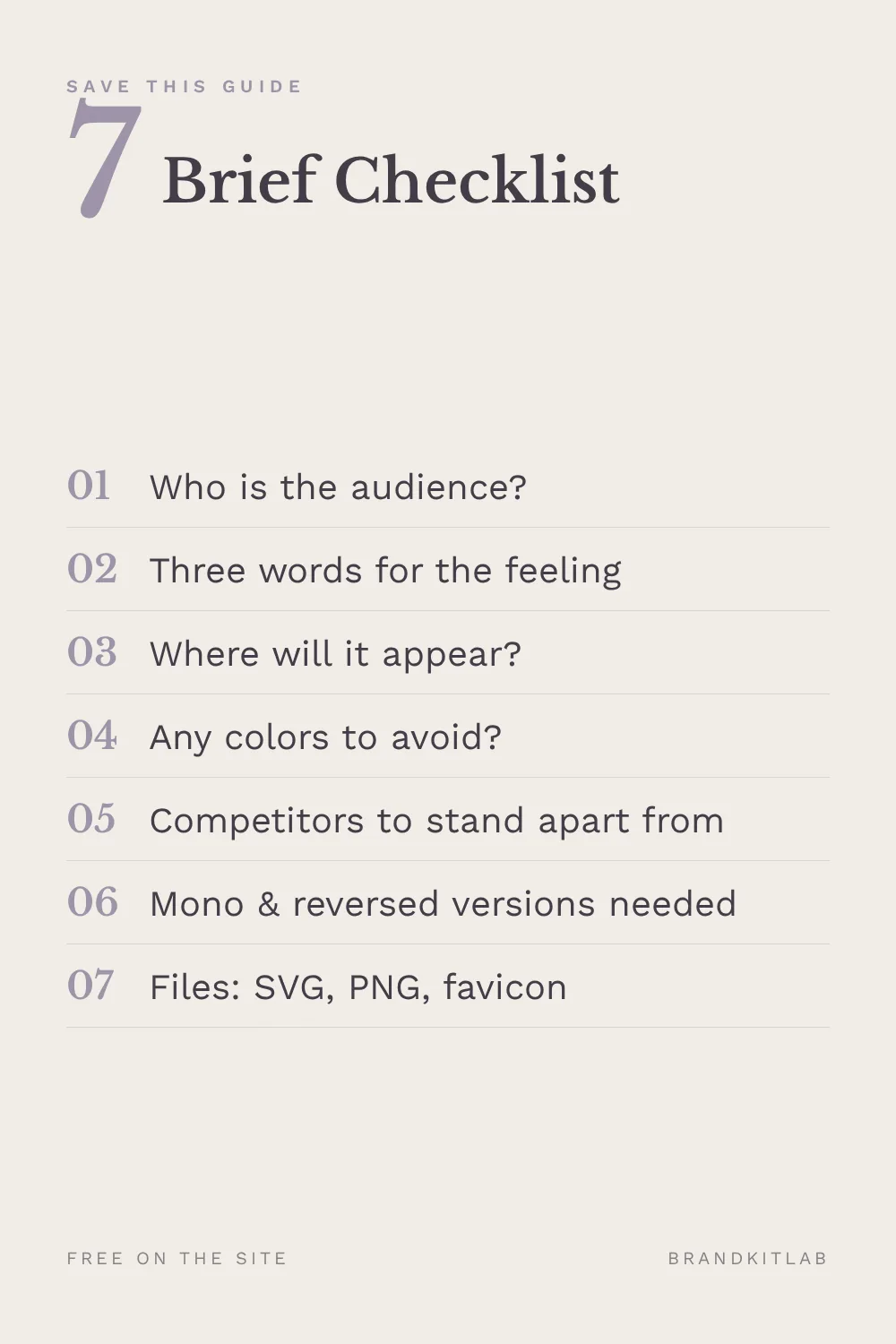 Logo Brief Checklist