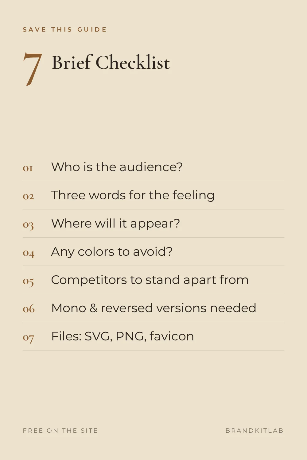 Logo Brief Checklist