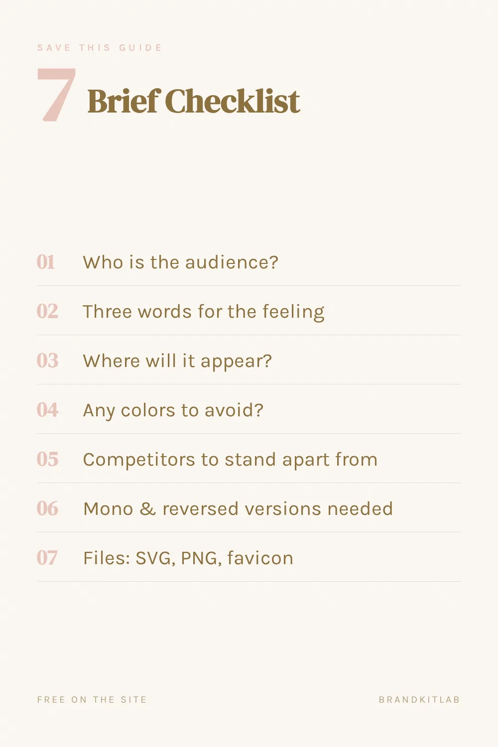 Logo Brief Checklist