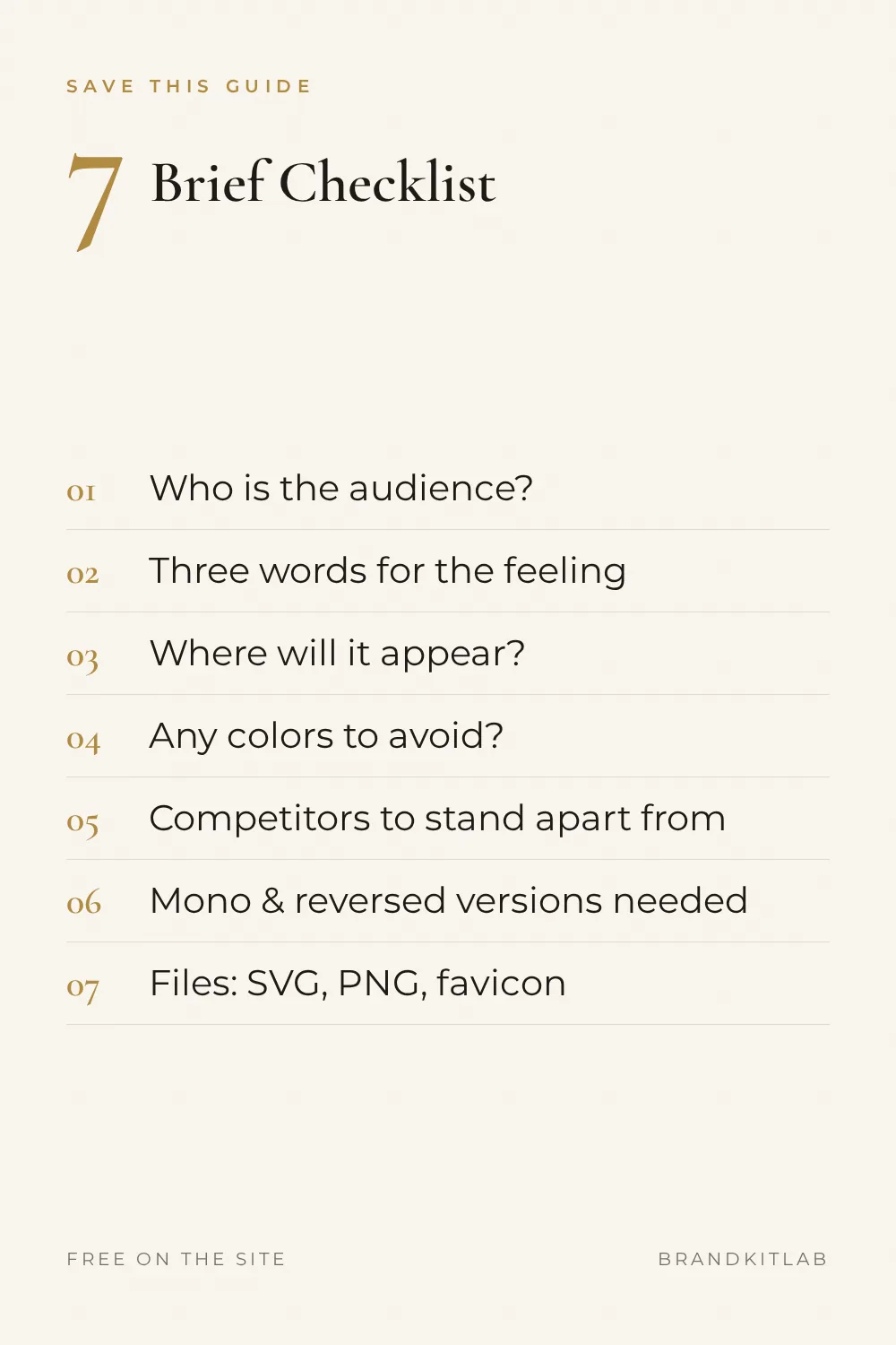 Logo Brief Checklist