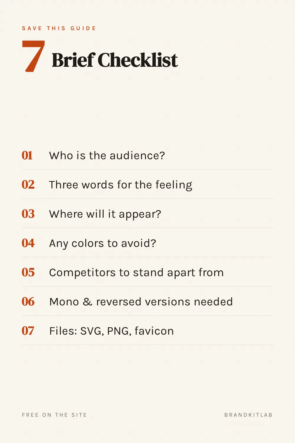 Logo Brief Checklist