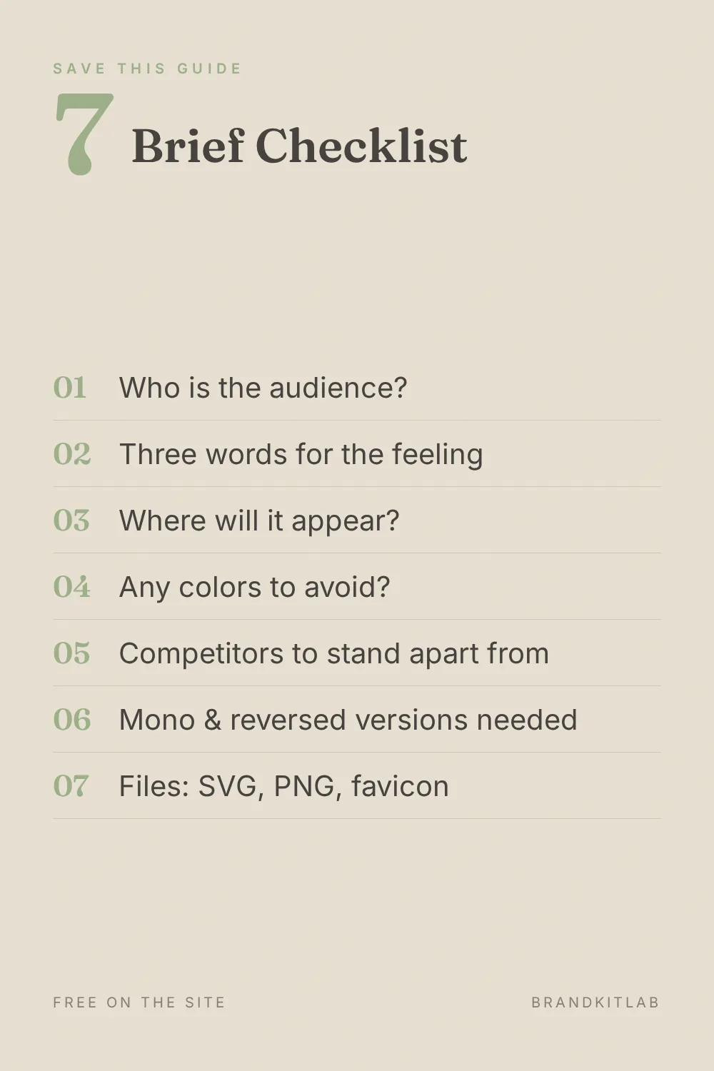 Logo Brief Checklist