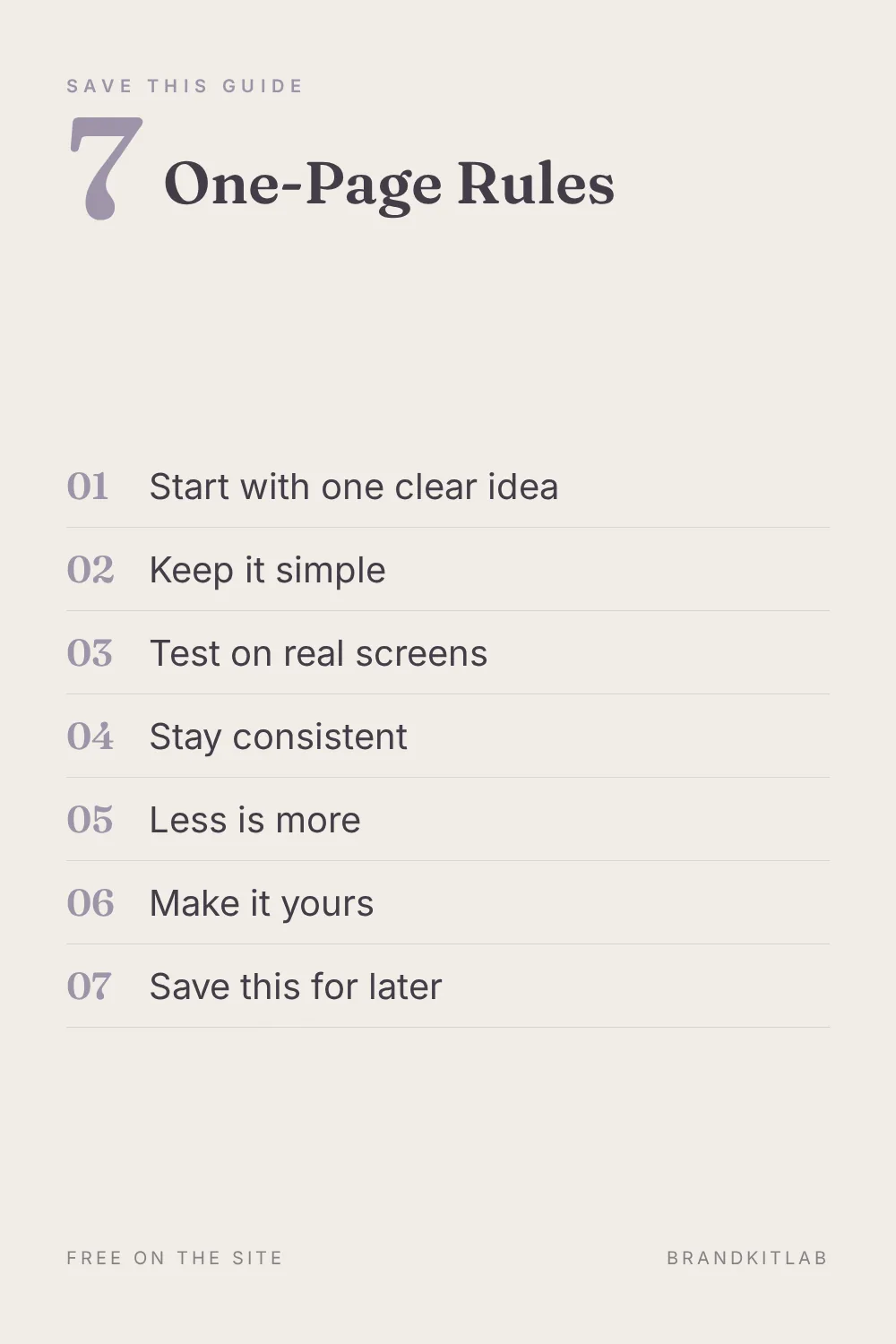 Mini Guidelines